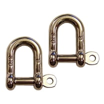 3/8" Captive Pin D Shackle Stainless Steel - 2 Pack