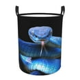 thumbnail image 1 of Balery Blue Viper Snake Cesta de ropa redonda con asas, impermeable, independiente, para ropa, juguetes, dormitorio y familia-Medium, 1 of 6