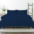 thumbnail image 4 of 1 Pcs Pinch Pleated Duvet Cover 100% Egyptian Cotton 1000 Thread Count with Zipper Closure & Corner Ties Pintuck Bedding Duvet Cover - Super King Plus Size (120" x 120") Inch, Navy Blue, 4 of 7
