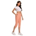 thumbnail image 6 of HongQid Womens Yoga Capri Pants High Waist Capri Leggings with Pockets Wide Leg Crop Exercise Summer Pants, 6 of 8