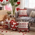 thumbnail image 3 of HUGNEO 20x20 Inch Red White Lip Print Pillow Cover, Family Love Decorative Cushion Case for Sofa Bedroom, No Insert, 3 of 8