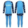 thumbnail image 3 of renvena Kids Girls UPF 50+ 3 Piece Swimsuit Long Sleeve Swim Tops with Shorts Pants Rash Guard Swimwear Set Blue XL, 3 of 7