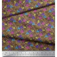 thumbnail image 2 of Soimoi Poly Georgette Fabric Leaves & Bell Floral Printed Fabric 1 Yard 42 Inch Wide, 2 of 3