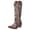 Brown, variant on Cowboy Boots for Women Wide Calf Western Knee High Boots with Rhinestone Heel Embroidered Cowgirl Boots