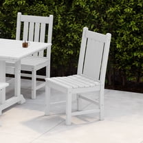 WestinTrends Malibu Classic Outdoor Dining Chairs, All Weather Poly Lumber Adirondack Patio Chairs Restaurant Bistro Chairs Support 350 LBS, Arched Backrest and Curved Seat for Comfort, White