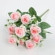 thumbnail image 1 of JINGT 1 pieza de flores artificiales para jardín, Navidad, plantas falsas, bodas, fiestas, rosas de seda rosa, 1 of 7