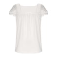 thumbnail image 4 of ASEIDFNSA Girls Square Neck Blouse with Flutter Sleeves Gathered Front and Solid Summer Style (White,7-8 Years), 4 of 5