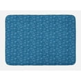 thumbnail image 1 of Beach Bath Mat, Nautical Theme Starfish Shell Underwater Pearls Ocean Sea Continuous Pattern, Plush Bathroom Decor Mat with Non Slip Backing, 29.5" X 17.5", Sea Blue and White, by Ambesonne, 1 of 2