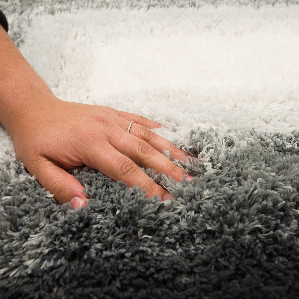 Mohawk Home Ombre Plush Pile Stain/Fade Resistant Non-Slip Machine Washable Bath Mat, Pewter, 2' x 5'