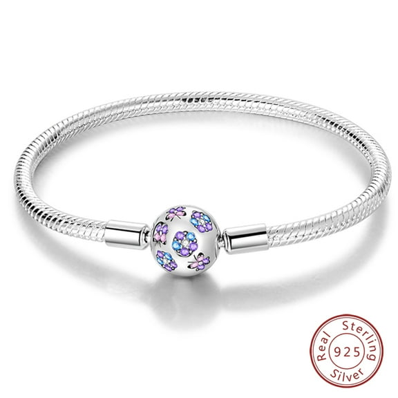 BONZEUS Trendy 925 Sterling Silver Charm Bracelet for Women - Fashionable Butterfly Design with Inlaid Zircon - Fine Wedding Engagement Jewelry Gift