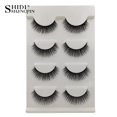 thumbnail image 1 of Pestañas Postizas 3D de Fibra Sintética SHIDISHANGPIN, 4 Pares, Modelo G100, Negro, Largo Aprox. 1cm, Ideal para Bodas, Fiestas y Maquillaje Diario, Duraderas y Reutilizables., 1 of 6