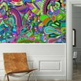 thumbnail image 3 of Idea4wall 6pcs Watercolor Irregular Graffiti Printed Stick Wallpaper Removable Wall Murals Large Wall Stickers for Home Decoration, 48"x132", 3 of 5