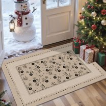 2x3 Entryway Rug Bathroom Rugs for Front Door Bedroom Kitchen, Washable Vintage Print Carpet, Floor Mat with Non Slip Backing