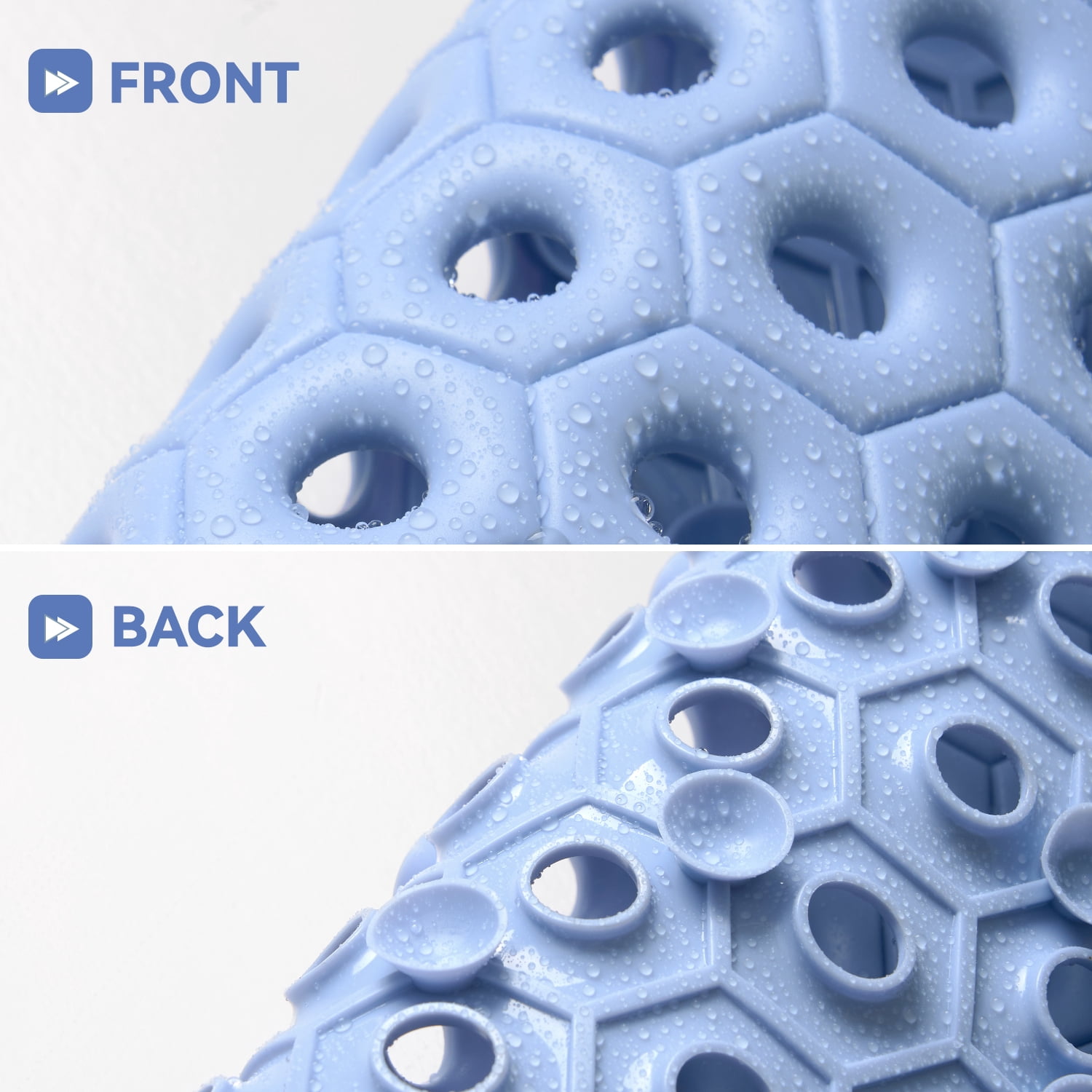 VUNATE 2-Piece Shower Mat Non Slip Bath Mat for Tub and Shower Floor Mat Machine Washable Bathtub Mat with Suction Cups and Drain Holes Shower Mat for Bathtub 15.5"x27.5" Bathroom Accessories