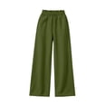 thumbnail image 3 of Wiyuqeen Girls Straight Wide Leg Track Pants RUffle Waist Casual Baggy Athletic Pants Loose Jogger Sweatpants with Pocket 5-15 Years, 3 of 7