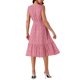 thumbnail image 3 of Vestido de verano bohemio para mujer Inspire Chic, con escote en V, estampado floral, midi en capas, casual, rojo, talla M, 3 of 5