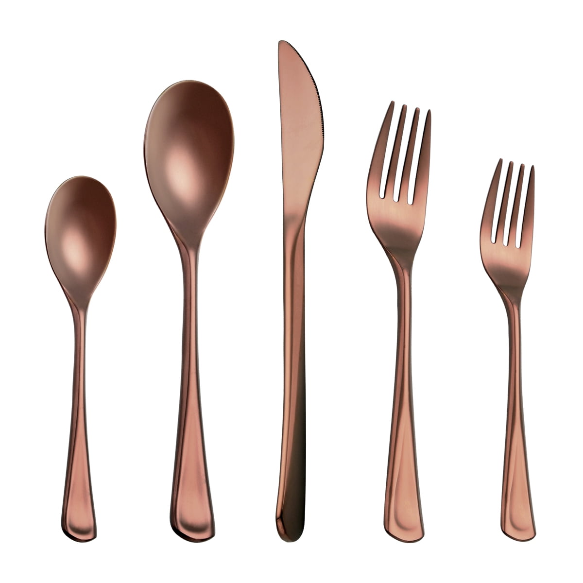 Copper Silverware Set for 4, Lekoton 20 Piece Modern Flatware Utensil