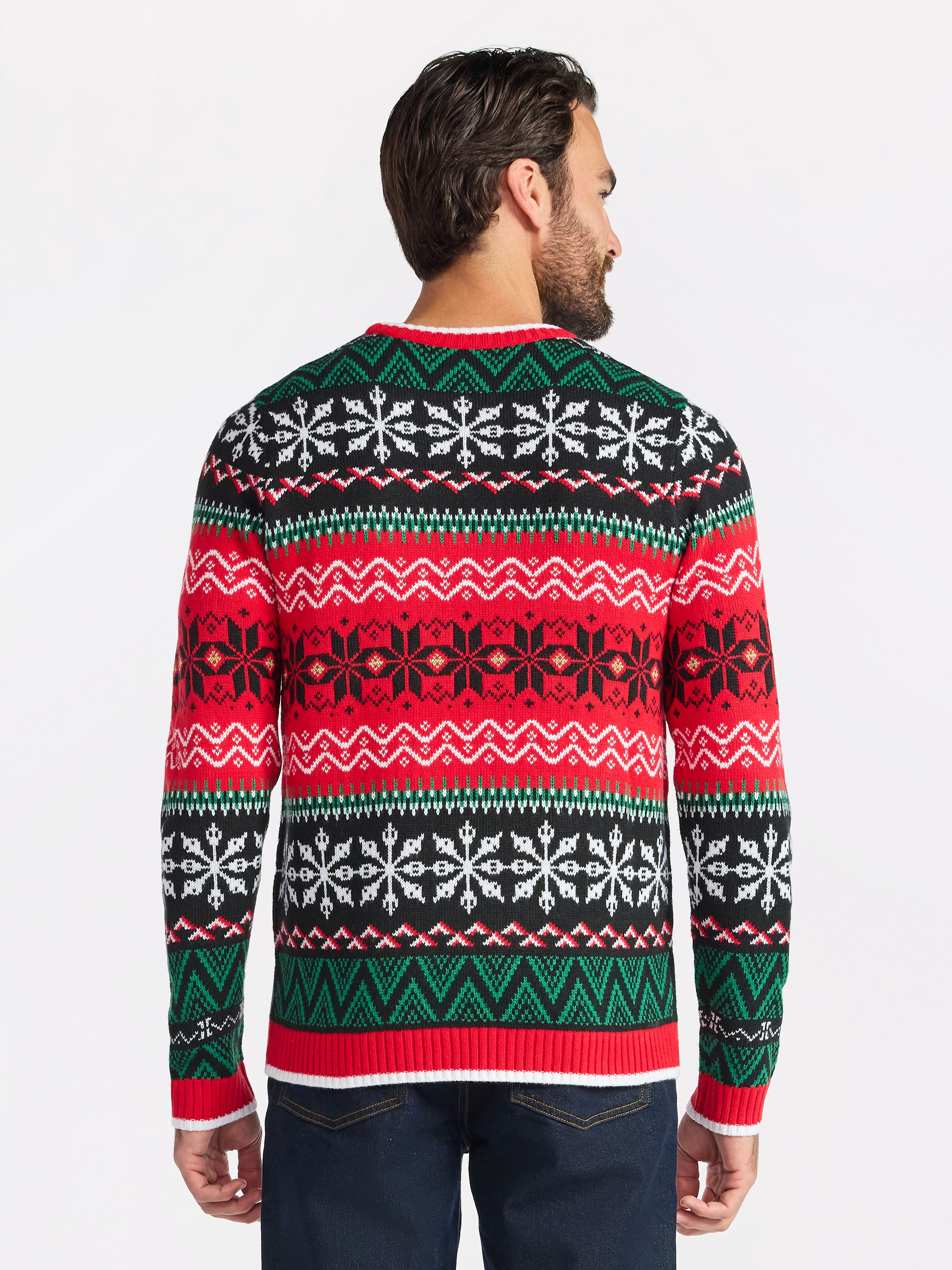 Jollidays Men's Christmas Sweater with Drink Pocket, Sizes S-3XL