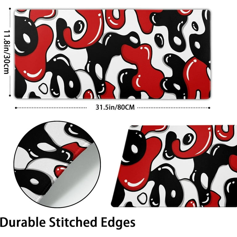 Red Black White Mouse Pad XL 31.5