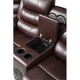 thumbnail image 6 of Bowery Hill Modern LED Faux Leather Reclining Sectional in Brown, 6 of 17