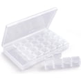thumbnail image 1 of Rhinestone Storage Organizer Box, Cosics 28 Slots Adjustable False Nail Art Tool Crystal Charm Jewelry Compartment Container Holder with Lids, Clear Plastic Case for Diamond Painting, Embroidery Craft, 1 of 7