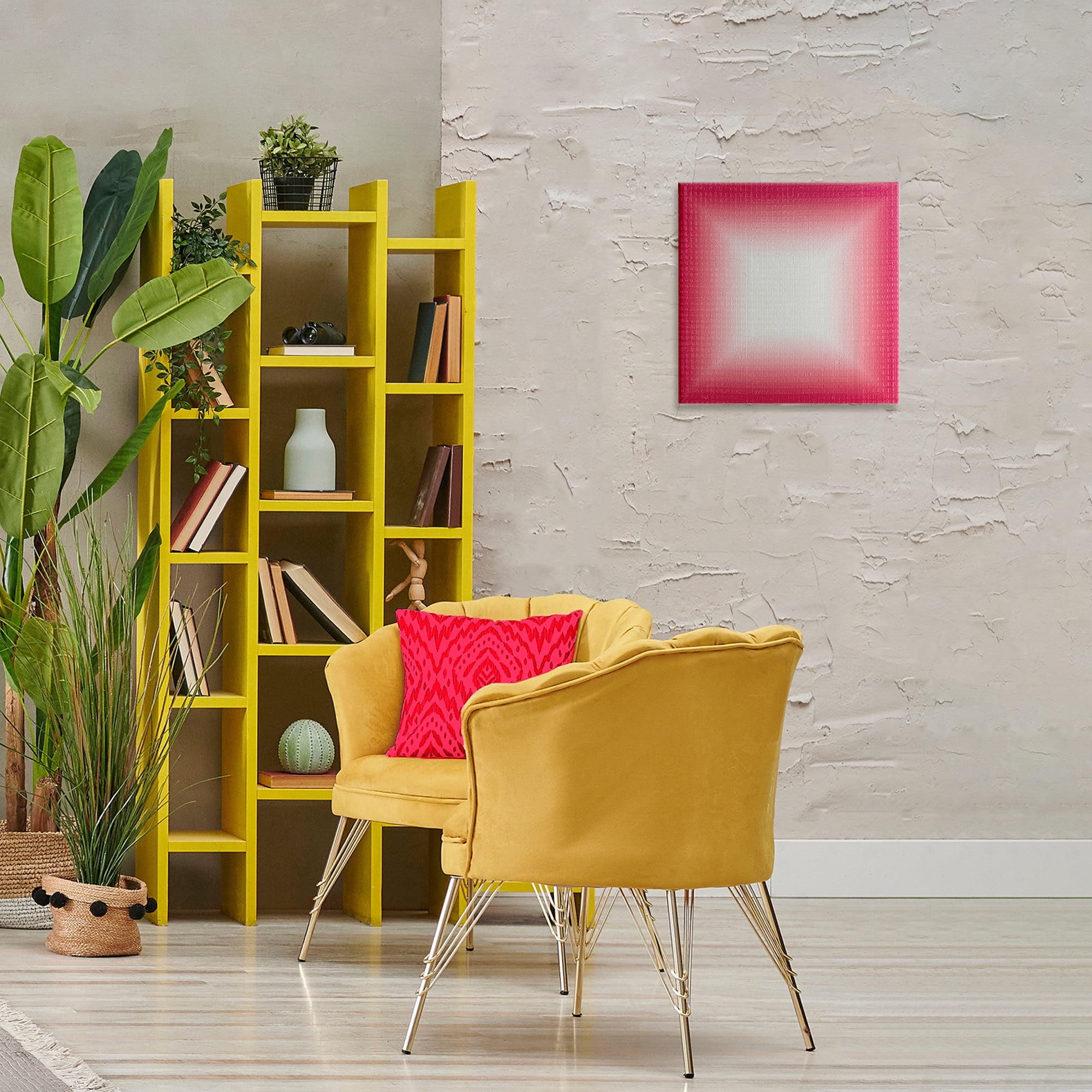 Stupell Industries Red Ombre Fade Abstract Painting Wrapped Canvas Art Print Wall Art, 17 x 17