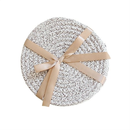 

Liveday Coasters Set Insulation Mat Water-Absorbing Round Plate Mat Set of 4 with Ribbon