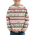thumbnail image 1 of Lovzfmll Haut de Noël Basique à Manches Longues pour Filles et Garçons, T-Shirt Col Rond Imprimé pour Enfants, Tenue Décontractée Confortable, Automne Hiver pour Petites Filles de 5 Ans, 1 of 7