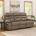 thumbnail image 6 of Hanna Manual Double Recliner Sofa-Latte Brown Grain Leather-87 Inch, 6 of 6