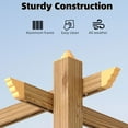 thumbnail image 3 of WildBreak Outdoor Pergola 10 x10 Feet, Wood Grain Metal, with Retractable Canopy, Khaki, 3 of 7