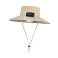 thumbnail image 2 of TTETTZ Children Outdoor Fan Hat Solar Powered Summer Travel Hat Versatile Wide Brim for Khaki, 2 of 9