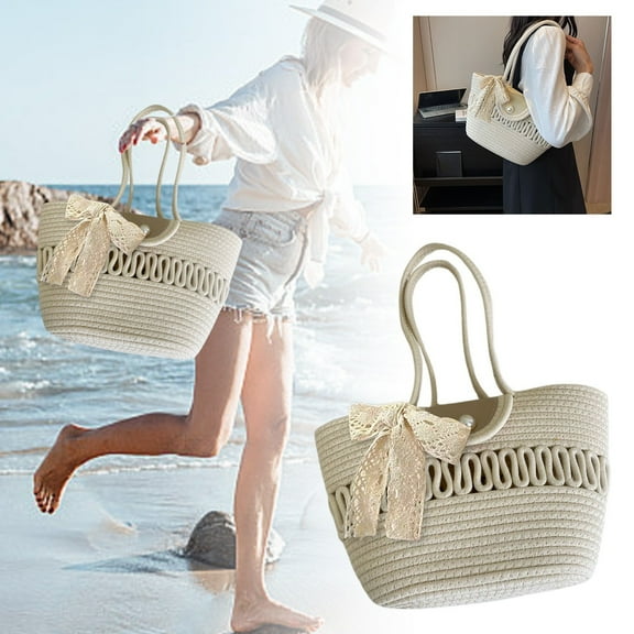 Oval Cotton Rope Storage Basket with Lid - Woven Nursery Organizer & Diaper Caddy - Multi-Purpose Lidded Bin for Baby Shower, Toys & Home Decor