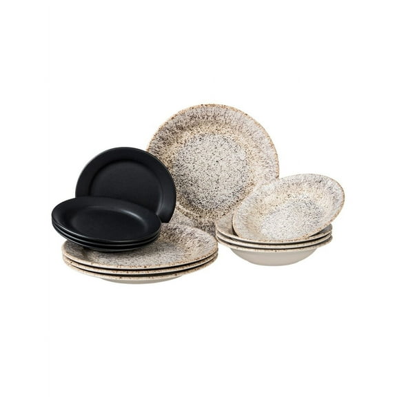 Vajilla de Cerámica SANTA ANITA COLLECTION Absolute Black de 12 Piezas