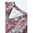 thumbnail image 4 of ABPHQTO Top de manga larga abullonada con cuello en V y estampado floral rojo para mujer, 4 of 5