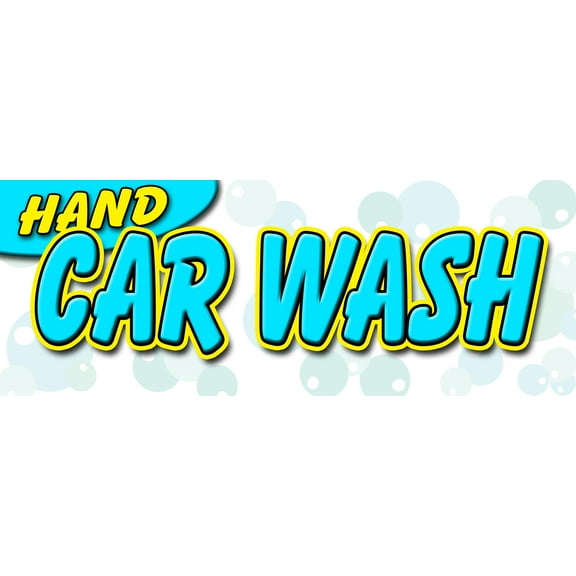 12" HAND CAR WASH DECAL sticker detail wax car wash clean auto service