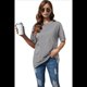 thumbnail image 2 of Camiseta Básica de Corta con Cuello en V, Gris , L, 2 of 5