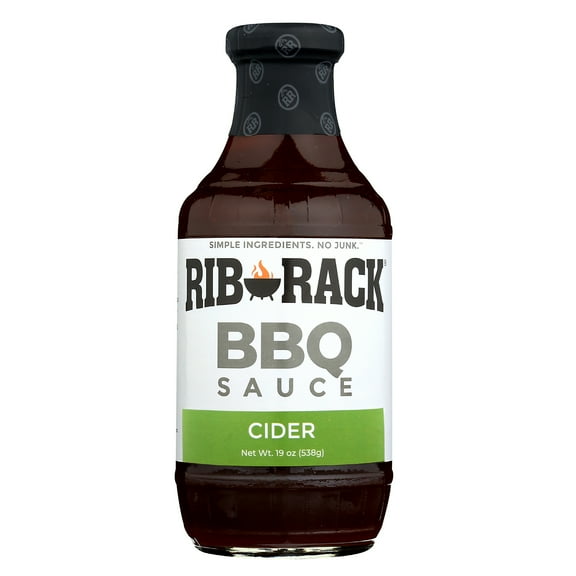 Pack of 6, Rib Rack Cider BBQ Sauce, 19 oz