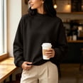 thumbnail image 6 of Staron Women's Fall Winter Crew Neck Long Sleeve Loose Casual Comfy Knit Sweater Pullover Black 3XL, 6 of 7