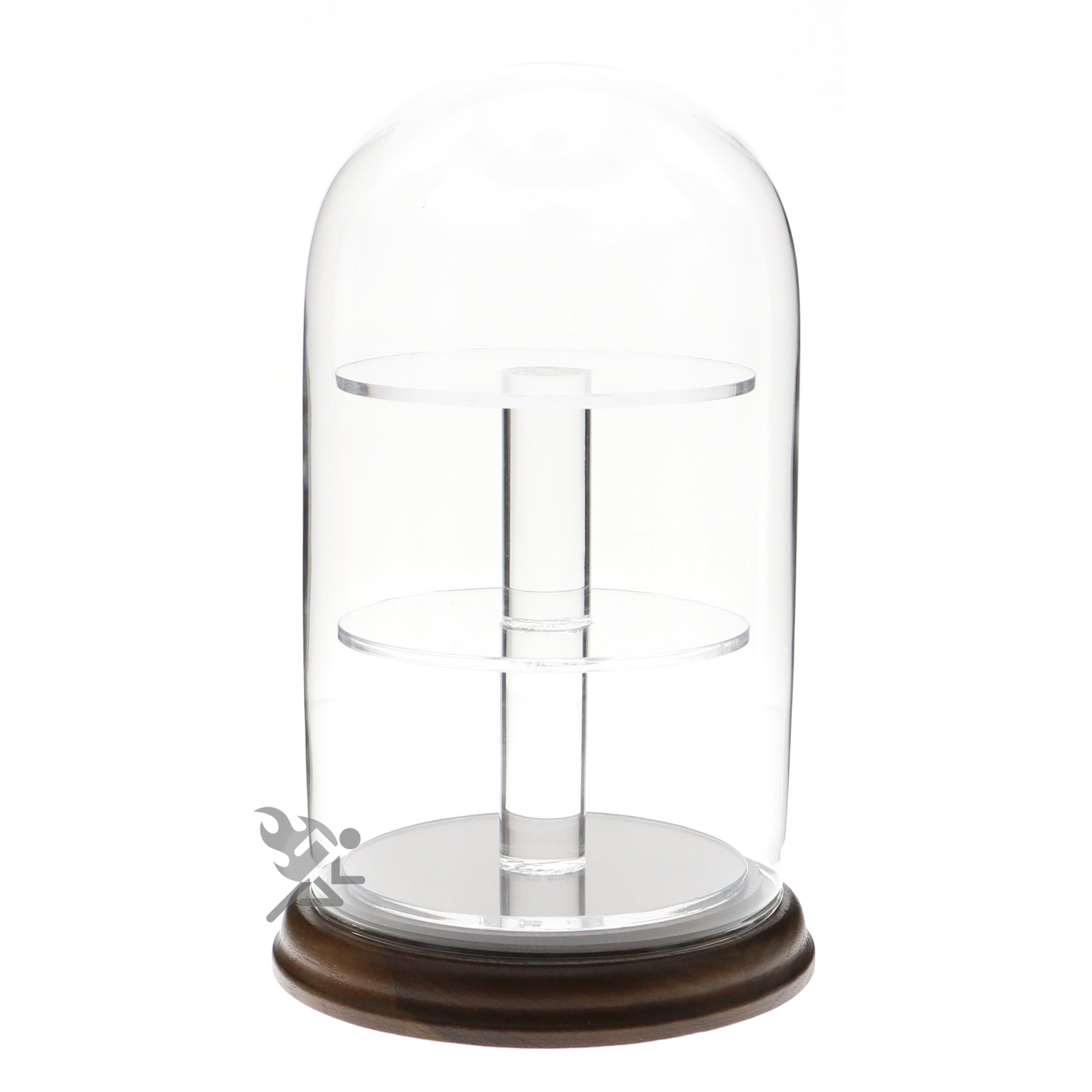 Medium Glass Dome Display Case with Acrylic Shelves