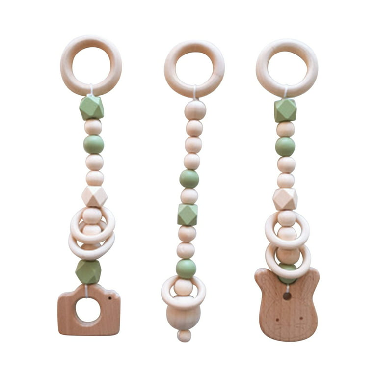  Wooden Baby Gym with 3 Gym Toys, Foldable Baby Play Gym,  Natural Pine Wood Play Gym, Frame Activity Center Hanging Bar Newborn Gift,  Newborn Gift for Baby Girl and Boy