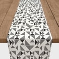 thumbnail image 3 of Creative Products Gray & White Geo 16x90 Cotton Twill Table Runner, 3 of 3