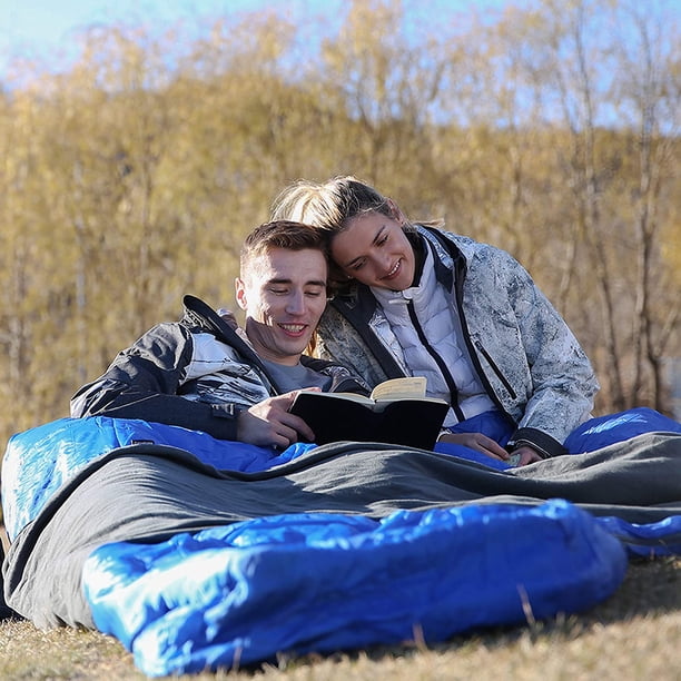 Sac de Couchage Adultes Léger Épaissi 220x80x70cm Étanche 210T pour Randonnée, Camping, Voyage Avec sac de rangement, Beige - Sport