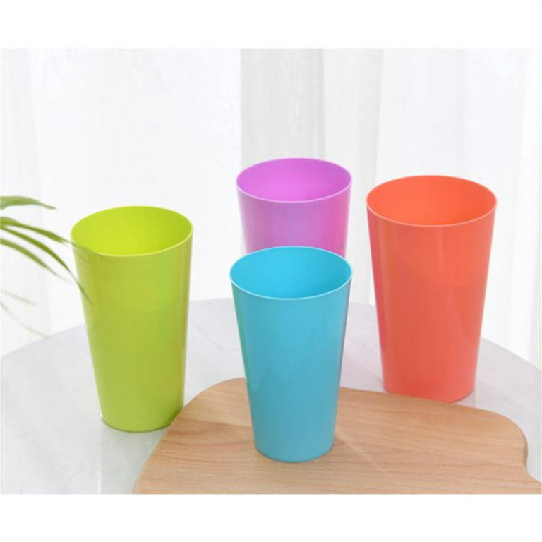 Frcolor Cups Plastic Reusable Unbreakable Party Water Drinking Tumblers Colorful Glasses Neon Cup Tea Tumbler Multi Shot Home, Size: 2.36 x 1.57 x