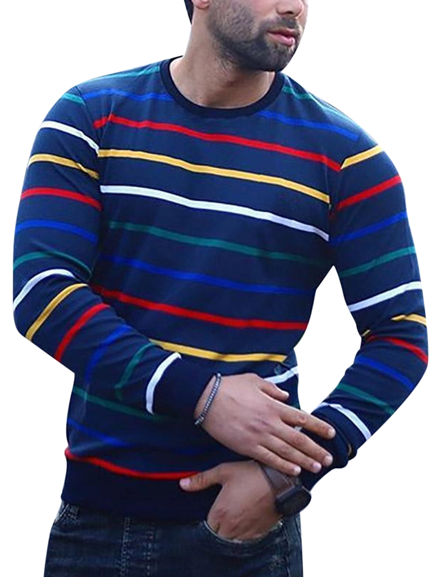 KaWaYi Mens Pullover Thermal Turtle Neck Colorful Dyeing Trim-Fit Long-Sleeve Sweaters