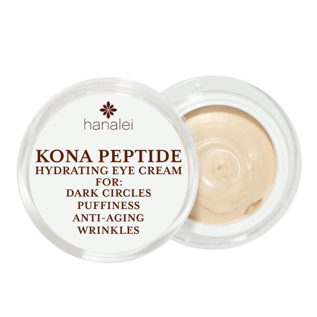 Crema para ojos Hanalei Kona Peptide con cafeína, 15 ml, reduce las arrugas
