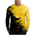 thumbnail image 2 of DPTALR Men's Fashion Casual Printed Sports Long Sleeve Round Neck Shirts,Yellow, M, 2 of 5