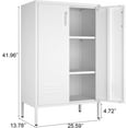 thumbnail image 3 of Storage Cabinet with Doors,Small White Cabinet with Doors and 2 Shelves,Metal Locker Storage Cabinet for Home Office,Classroom,Bedroom, 3 of 16