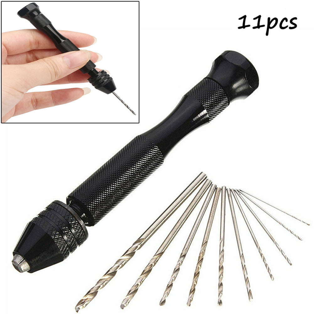 A sixx Small Hand Drill Lightweight High Precision Non-Slip 90mm for Wooden Drilling Plastic Drilling Mini Hand Drill 