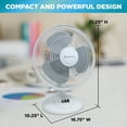 thumbnail image 2 of Comfort Zone 16" Oscillating Table Fan with Adjustable Tilt, White, 2 of 8