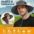 thumbnail image 2 of Bxaolu Wide Brim Sun Hat, Sun Protection Waterproof Packable Bucket Hat for Men Women, Fishing Hiking Beach Garden Hat, Dark Gray, 2 of 5